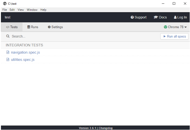 De Cypress GUI a.k.a. test runner
